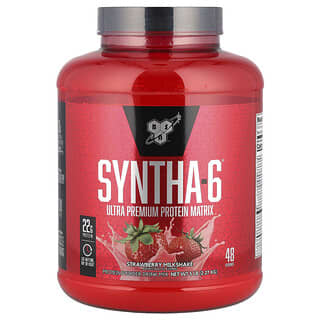 BSN, Syntha-6®, Ultra Premium Protein Matrix, Strawberry Milkshake, 5 lbs (2.27 kg)