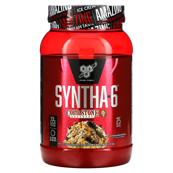 BSN, Syntha-6（シンサ-6）、Cold Stone Creamery（コールドストーンクリーマリー）、Germanchokolatekake（ジャーマンチョコレートケーキ）、1.17kg（2.59ポンド）