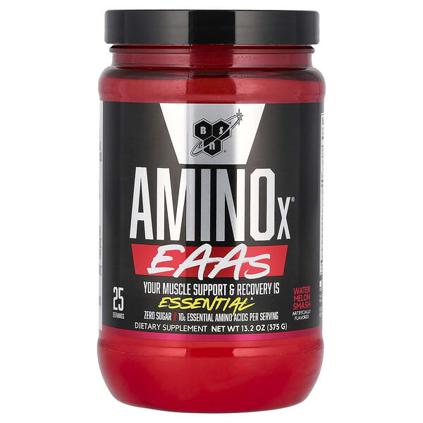 BSN, AminoX EAAs, 근육 강화 및 회복, 워터멜론 스매시, 375g(13.2oz)