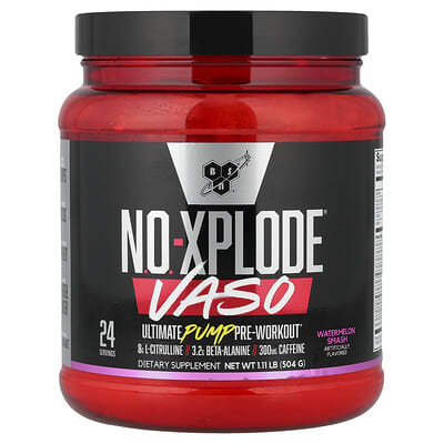 BSN, No-Xplode® VASO, Advanced Pump Pre-Workout, Watermelon Puree, 1.11 lbs (504 g)