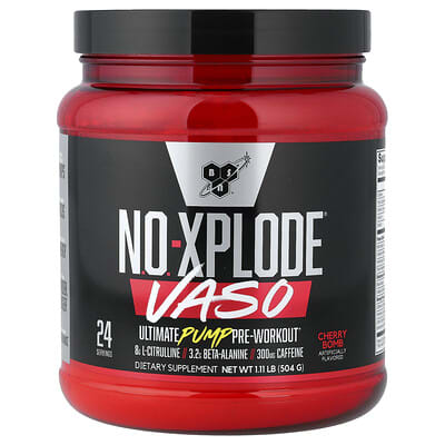 BSN, No-Xplode VASO, Advanced Pump Pre-Workout, Cherry Bomb, 1.11 lbs (504 g)