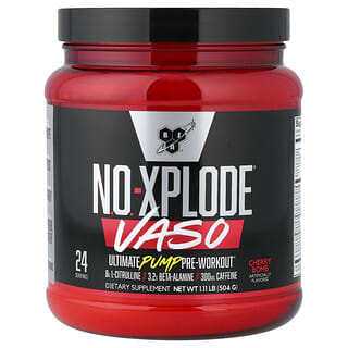 BSN, No-Xplode VASO, Preentrenamiento con la máxima potencia, Bomba de cereza`` 504 g (1,11 lb)