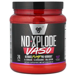 BSN, No-Xplode VASO, Ultimate Pump Pre-Workout, Grape Fury, 1.11 lb (504 g)
