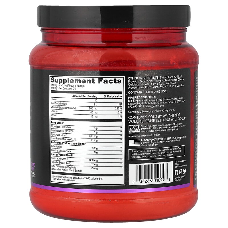 No-Xplode® VASO, Ultimate Pump Pre-Workout, Grape Fury, 1.11 lb