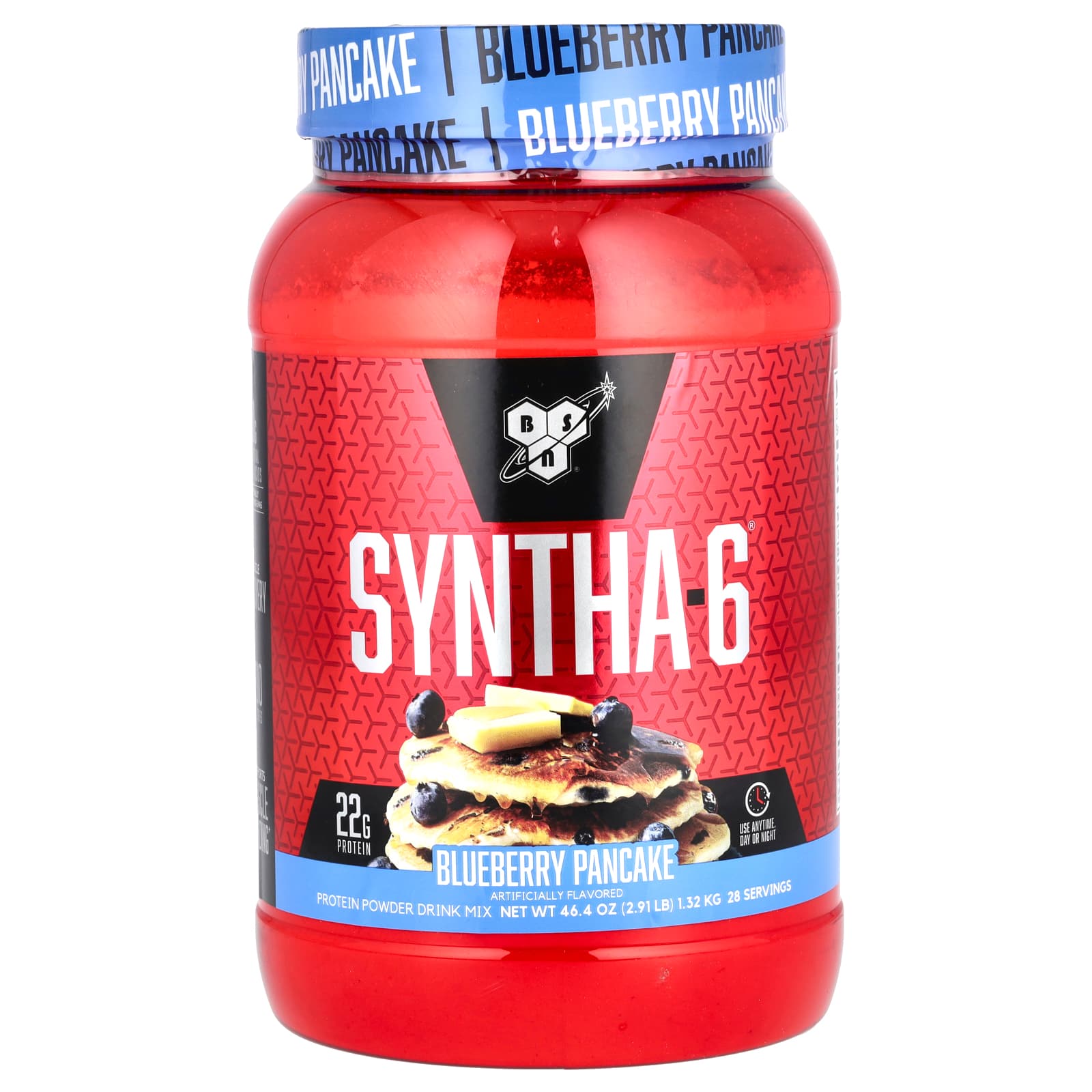 BSN, Syntha-6, Protein Powder Drink Mix, Blueberry Pancake, 2.91 lb (1. ...
