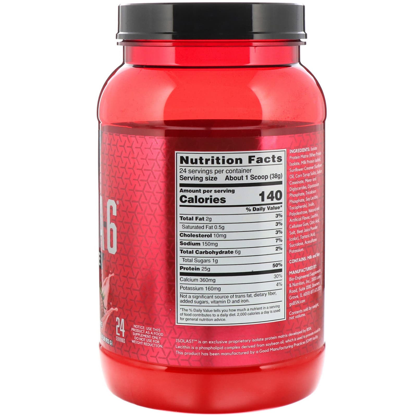 BSN, Syntha6 Isolate, Protein Powder Drink Mix, Strawberry Milkshake