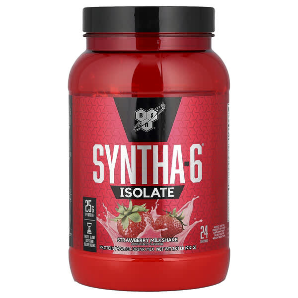 BSN, Syntha-6 Isolate，蛋白質粉混合飲品，草莓奶昔，2.01磅（912 克）