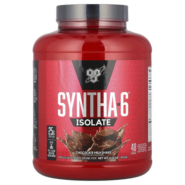 BSN, Syntha-6 Isolate，蛋白質粉飲品混合，巧克力奶昔，4.02 磅（1.82 千克）