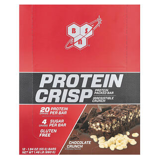 BSN, Protein Crisp, кранч с шоколадом, 12 батончиков, 57 г (2,01 унции) каждый