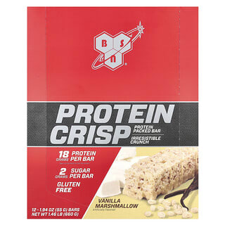 BSN, Protein Crisp, Vanille-Marshmallow, 12 Riegel, 56 g (1,97 oz) pro Stück