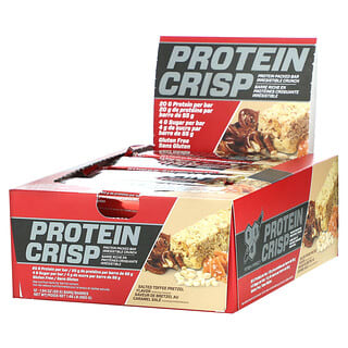 BSN, Protein Crisp（プロテインクリスプ）、パック入りプロテインバー、塩味タフィープレッツェル、12本、57g（2.01oz）