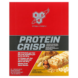 بي إس إن‏, Protein Crisp، زبدة فول سوداني مقرمشة، 12 قالبًا، 1.97 أونصة (56 جم) لكل قالب