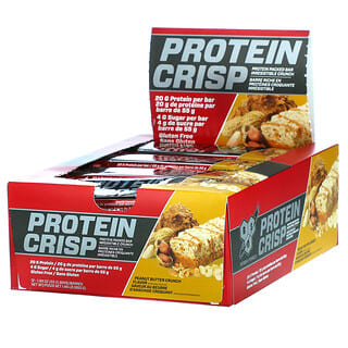 BSN, Protein Crisp（プロテインクリスプ）、ピーナッツバタークランチ、12本、1本当たり56g（1.97oz）