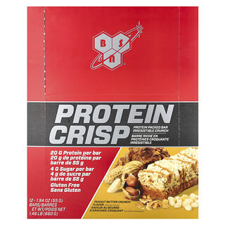 BSN, Protein Crisp, Peanut Butter Crunch, 12 Bars, 1.94 oz (55 g) Each