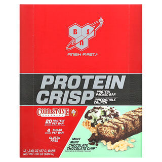 BSN, Protein Crisp, Mint Mint Chocolate Chocolate Chip, 12 Bars, 2.01 oz (57 g) Each
