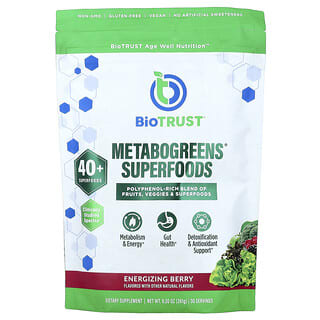 BioTRUST, Metabogreens® Superfoods, бодрящий ягодный вкус, 261 г (9,2 унции)