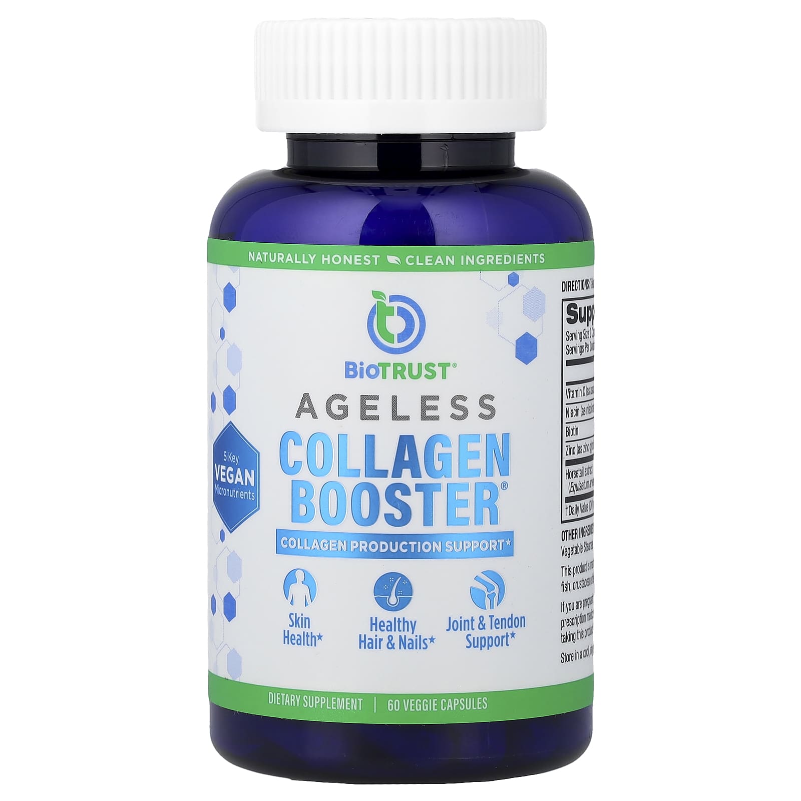 BioTRUST, Ageless Collagen Booster®, 60 растительных капсул