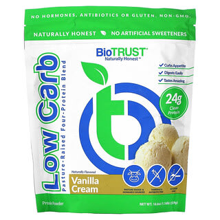 BioTRUST, A basso contenuto di carboidrati, miscela di quattro proteine coltivata al pascolo, crema alla vaniglia, 529 g