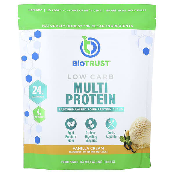 BioTRUST Low Carb, Multi Protein, Vanilla Cream, 1.16 lb (529 g)