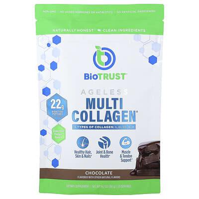 BioTRUST, Ageless Multi-Collagen®, Chocolate Flavor, 9.17 oz (260 g)