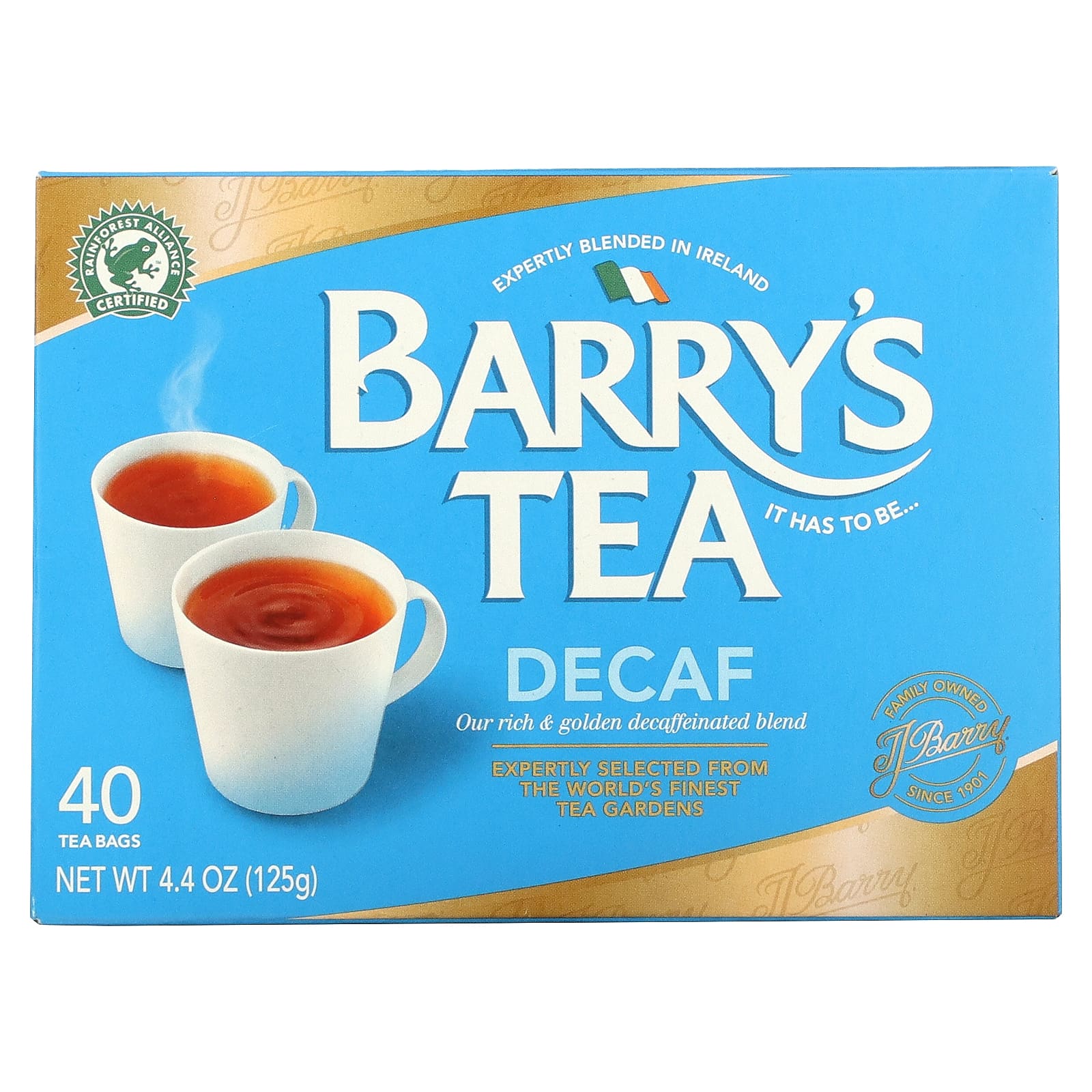 Return fertilizer Fable Barry's Tea, Mezcla descafeinada, 40 bolsas de té, 4.4 oz (125 g)