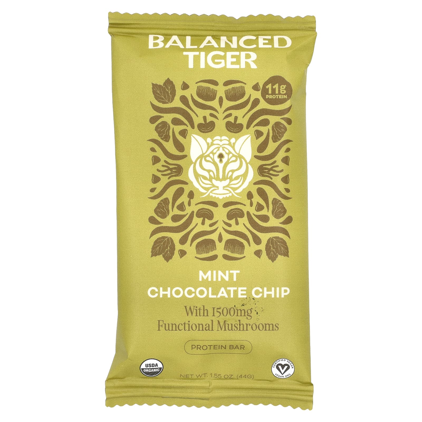 Balanced Tiger, Protein Bar, Mint Chocolate Chip, 12 Bars, 1.55 oz (44