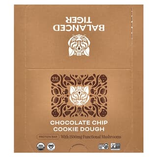 Balanced Tiger, Barrita proteica, Masa de galleta con chips de chocolate, 12 barritas, 44 g (1,55 oz) cada una