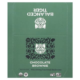 Balanced Tiger, Barra de Proteína, Brownie de Chocolate, 12 Barras, 44 g (1,55 oz) Cada