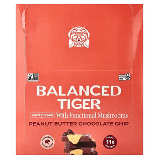 Balanced Tiger, Barre protéinée, Éclats de beurre de cacahuète et de chocolat, 12 barres, 44 g pièce
