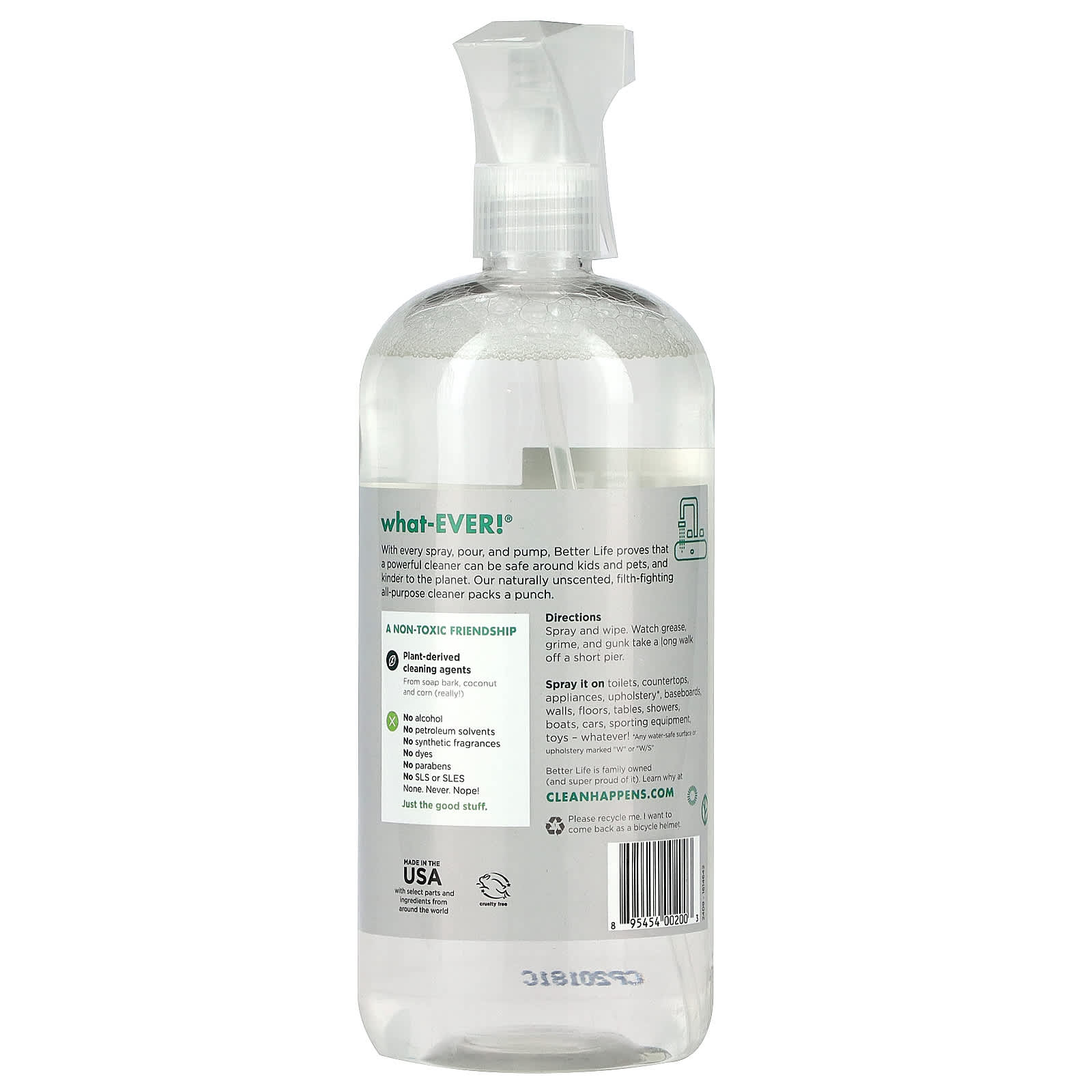 Better Life, AllPurpose Cleaner, Unscented, 32 fl oz (946 ml)