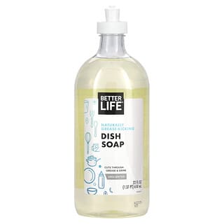 Better Life, صابون غسيل الأطباق يحارب الشحوم بشكل طبيعي، بدون رائحة، 22 أونصة سائلة (651 مل)