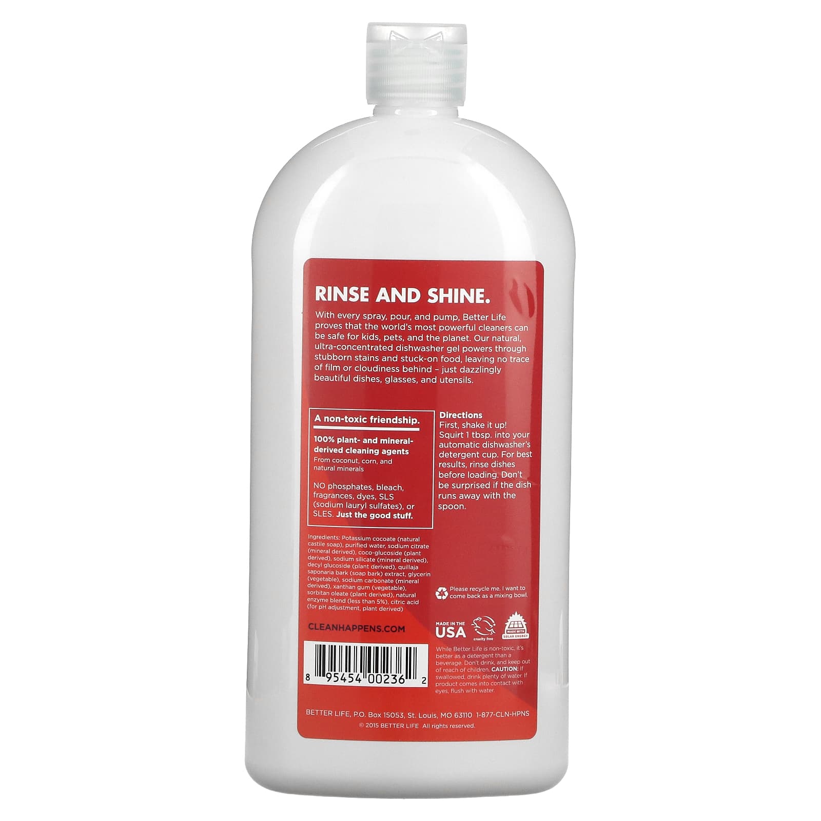 Better Life, Naturally CrumbCrushing Dishwasher Gel, Fragrance Free, 60 Loads, 30 oz (887 ml)