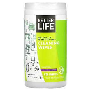 Better Life, مناديل مبللة للتنظيف، المريمية المتصلبة والليمون، 70 منديل