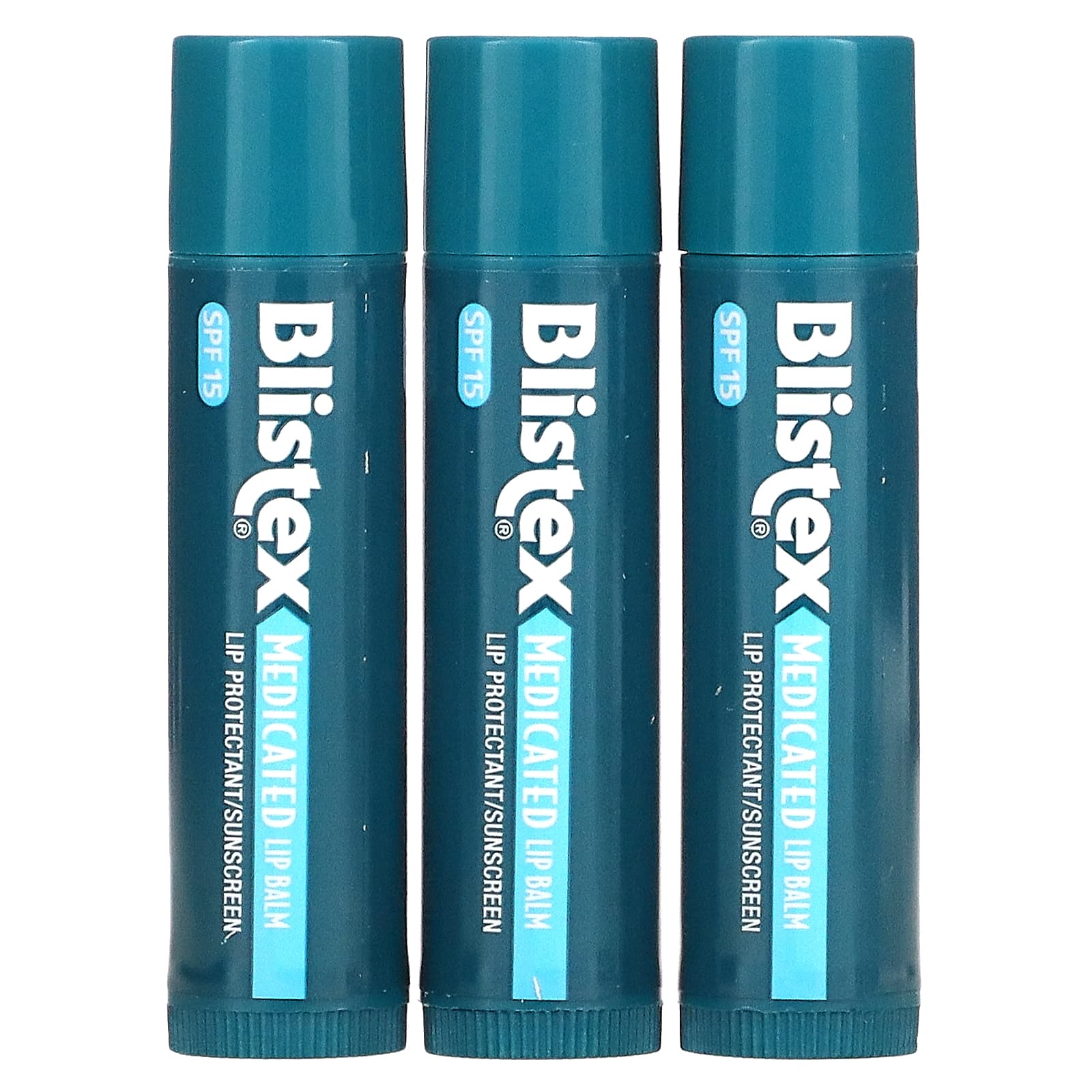 Blistex, Medicated Lip Balm, Lip Protectant/Sunscreen, SPF 15, Original, 3  Balm Value Pack, 0.15 oz (4.25 g) Each