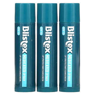 Blistex‏, שפתון רפואי להגנה על השפתיים/מקדם הגנה מהשמש, SPF 15, מקורי, חפיסת חיסכון של 3 יחידות, 4.25 גרם (0.15 אונקיות) כל יחידה