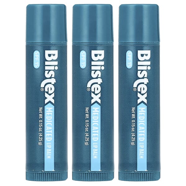 Blistex, 약 성분 함유 립밤, 입술 보호/자외선 차단, SPF 15, 3 밤 선택 상품 패키지, 각 4.25 g(0.15 oz)
