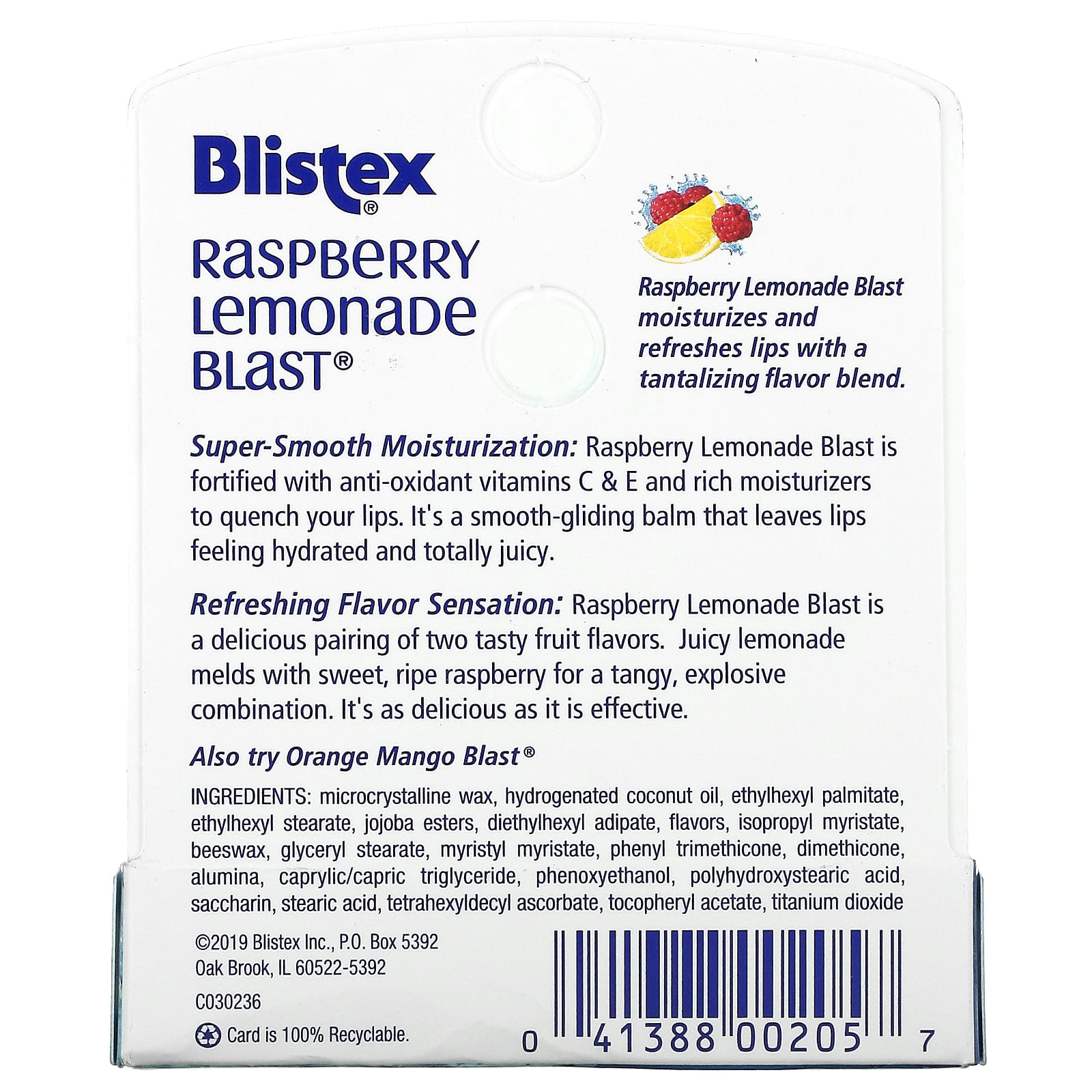 Blistex, Lip Moisturizer, Raspberry Lemonade Blast, .15 oz (4.25 g)