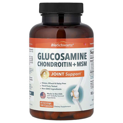 BioSchwartz, Glucosamine Chondroitin Sulphate + MSM, 180 Capsules