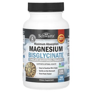 BioSchwartz, Absorption maximale, Bisglycinate de magnésium, 360 capsules végétariennes