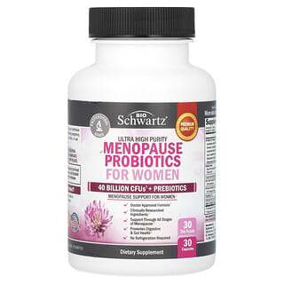 BioSchwartz, Probióticos para a Menopausa para Mulheres, Pureza Ultraalta, 30 Cápsulas