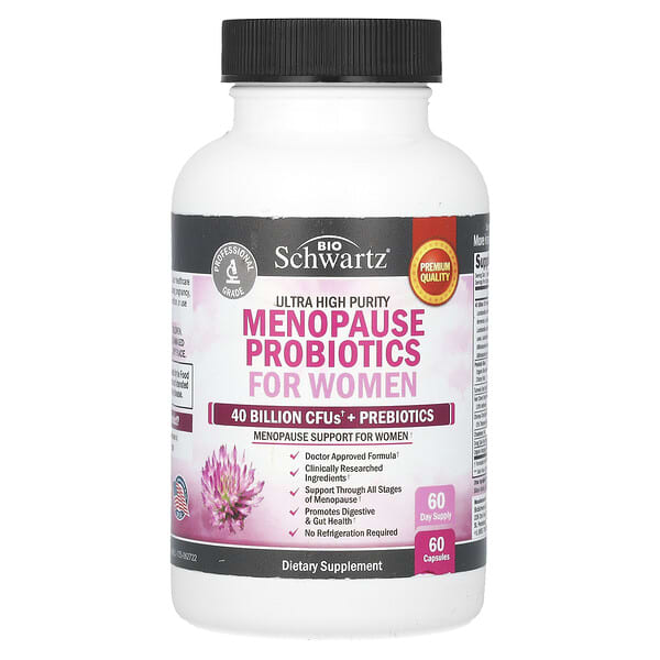 Ultra High Purity Menopause Probiotics For Women, 60 Capsules
