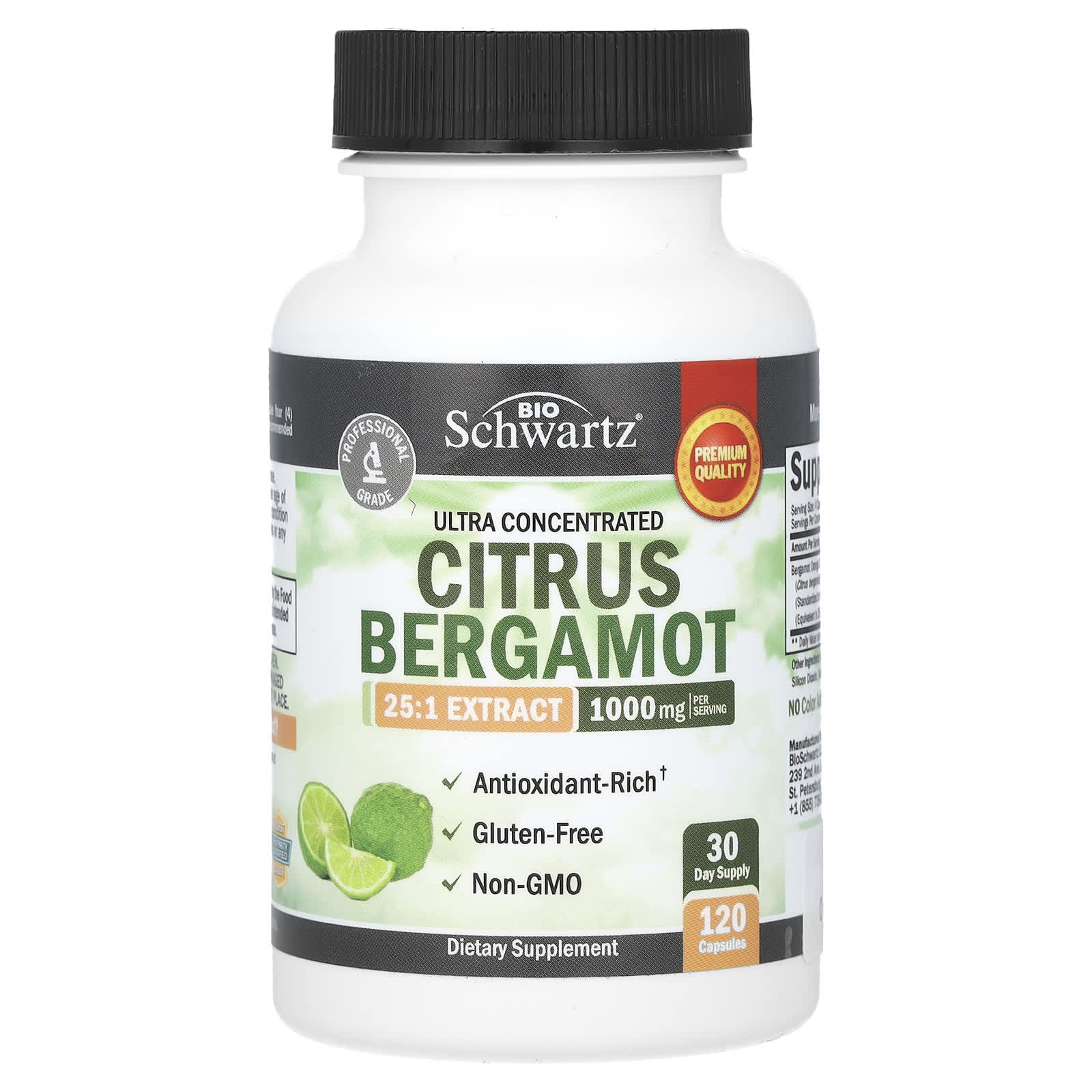 Bioschwartz Ultra Concentrated Citrus Bergamot 1 000 Mg 120 Capsules