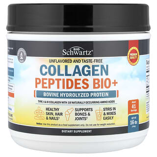 BioSchwartz, пептиды коллагена Bio+, без добавок, 454 г (16 унций)