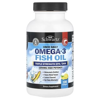 BioSchwartz, Olej rybny z omega-3, cytrynowy, 100 kapsułek miękkich