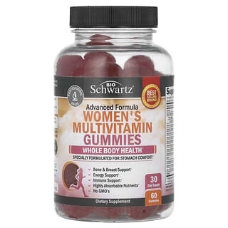 BioSchwartz, Women's Multivitamin Gummies, Advanced Formula, Multivitamin-Fruchtgummis für Frauen, verbesserte Formel, 60 Fruchtgummis