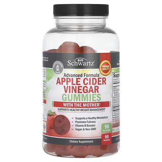 BioSchwartz, Apple Cider Vinegar Gummies With The Mother, Apfelessig-Fruchtgummis mit Essigmutter, 90 Fruchtgummis