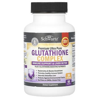 BioSchwartz, Premium Ultra Pure, Glutathione Complex, ultrareiner Premium-Glutathion-Komplex, 60 Kapseln