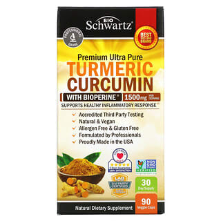 BioSchwartz, Curcumine de curcuma avec BioPérine, 500 mg, 90 capsules végétariennes