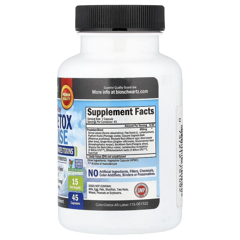 Advanced 15-Day Colon Detox & Cleanse, 45 Capsules