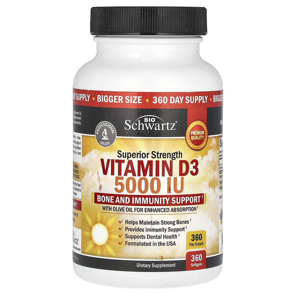 Superior Strength, Vitamin D3, 5000 IU, 360 Softgels
